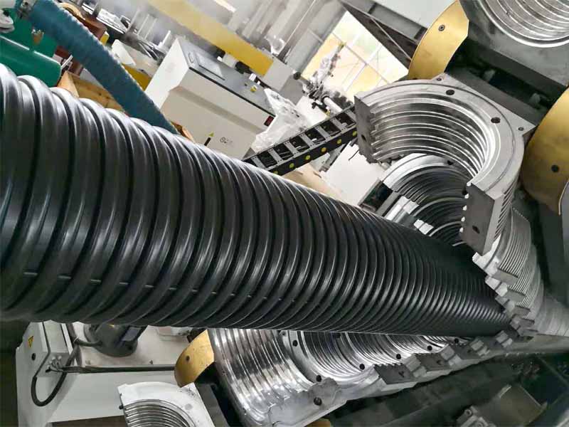 HDPE PP vertical double-wall corrugated pipe production line