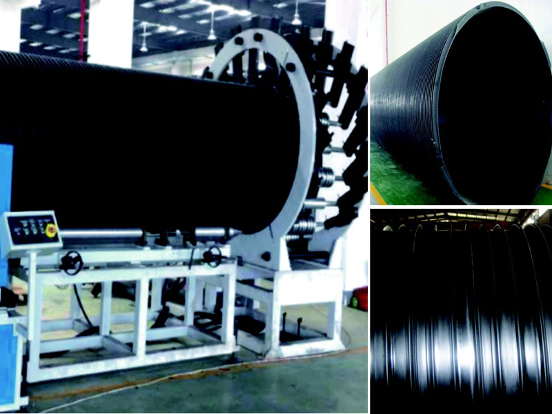Reinforcement spiral pipe extrusion production line