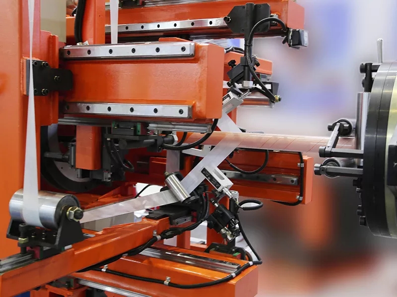 Special winding reinforced pipe extrusion production line